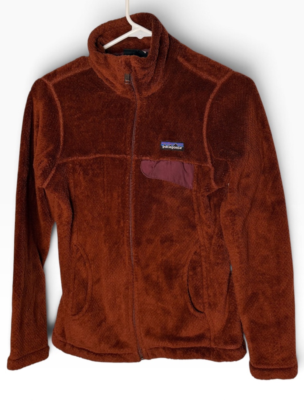 Patagonia Women’s High Pile Fleece Jacket Size XS Rust Brown